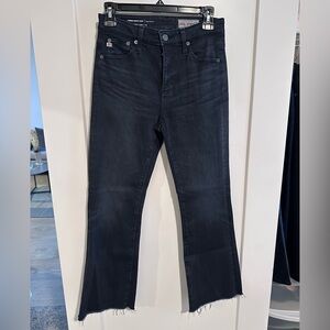 AG Farrah High Rise Crop Bootcut Jeans (Gray)